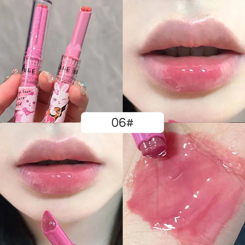 Gege Bear Garden Pink Rabbit Solid Lip Gloss Moisturizing Watery Qme GX1098-6