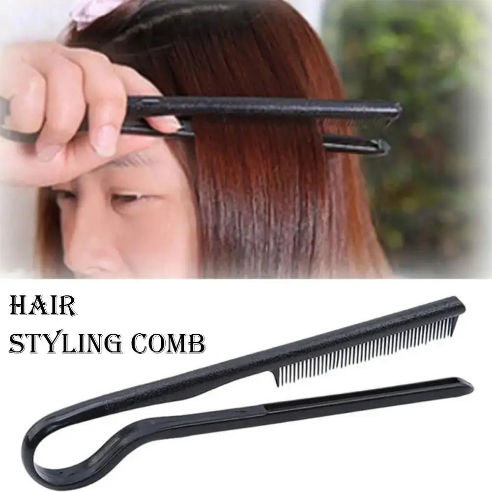 Portable V-shaped Hair Straightener Comb Styling Messy Finishing Qme