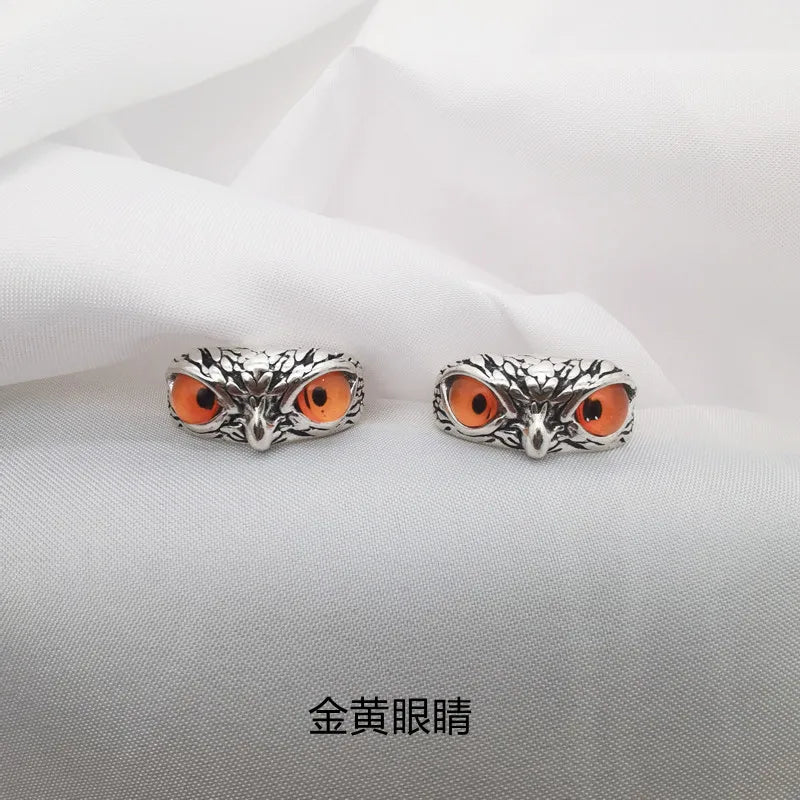 Charm Vintage Cute Men and Women Simple Design Owl Ring Silver Color Engagement Wedding Rings Jewelry Gifts Qme Gold antique silver resizable