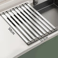 304 Stainless Steel Kitchen Sink Drain Rack Dish Foldable Telescopic Qme A2