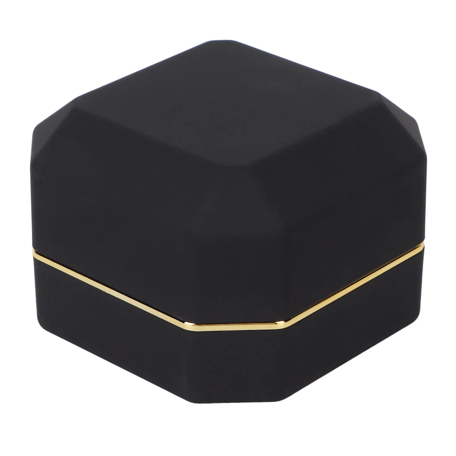 Earring Gift Box Jewelry Display Case LED Lighted Jewelry Gift Box Earring Ear Stud Display Case for Proposal Engagement Wedding Qme black