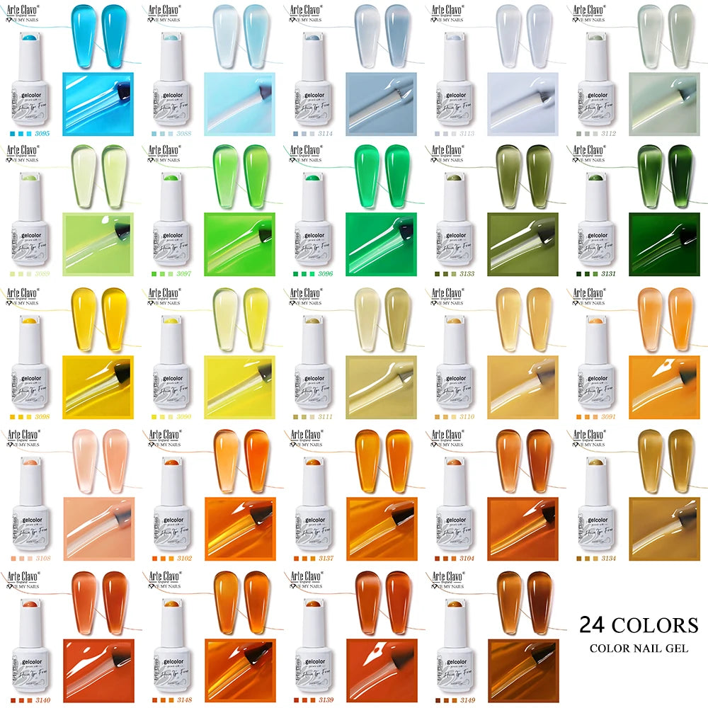 Arte Clavo Summer Nails Tip Candy Series Jelly Gel Nail Polish Blue Qme
