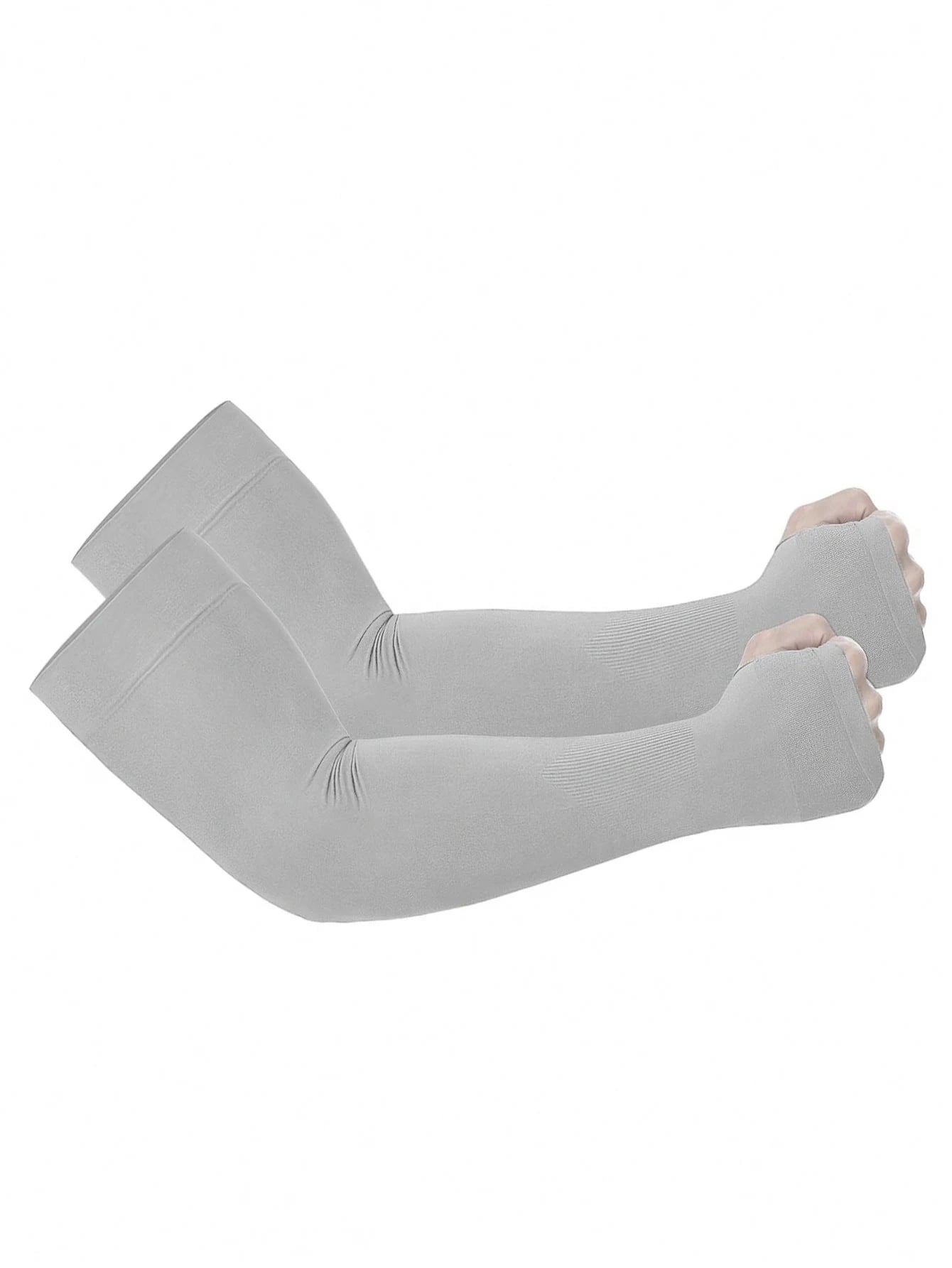2 Sun Protection Breathable Sleeves Exposed Fingers Anti Shedding Qme GRAY