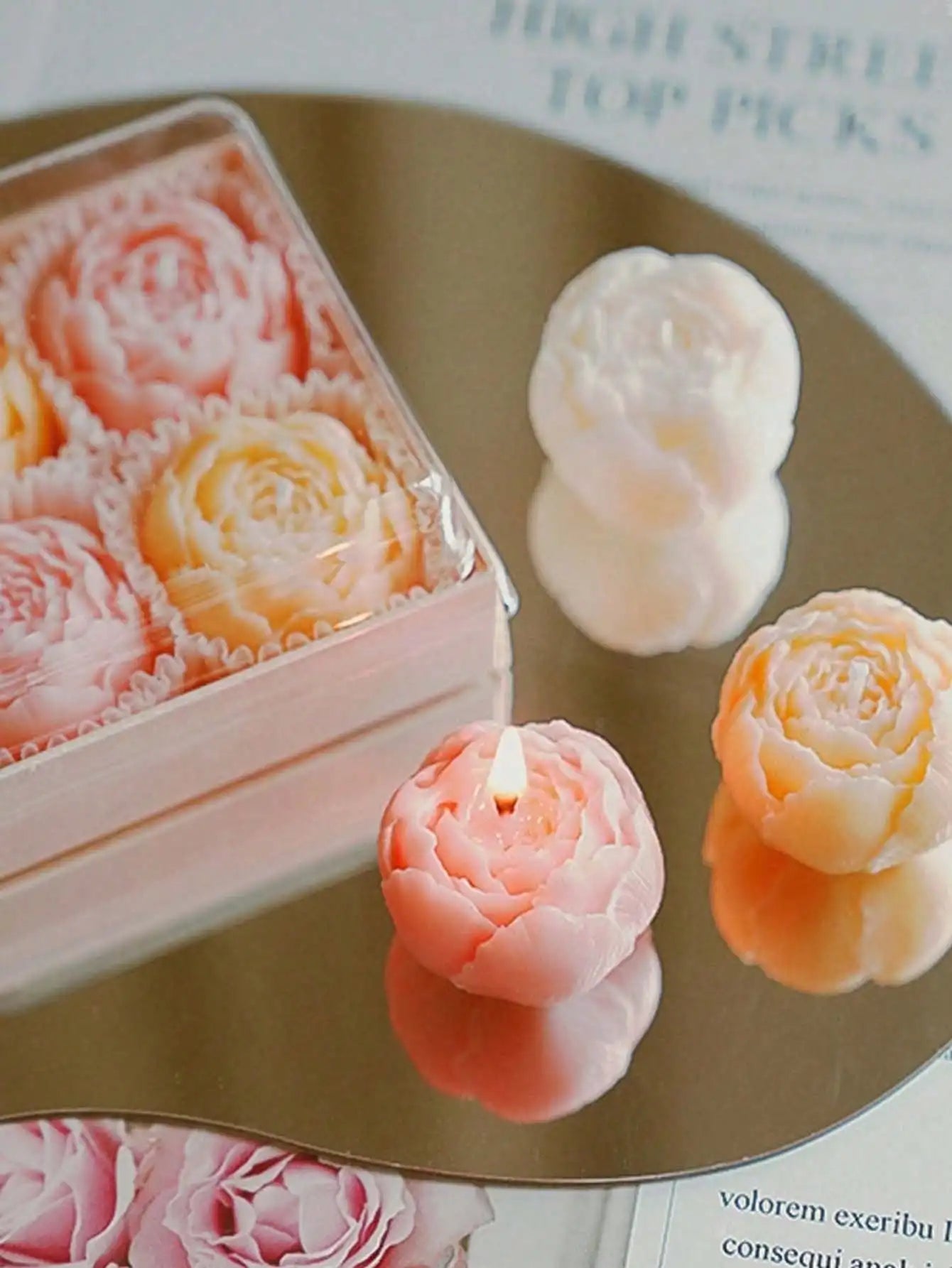 Hand Made Rose Fragrance Scented Candles Bouquet Home Decoration Qme