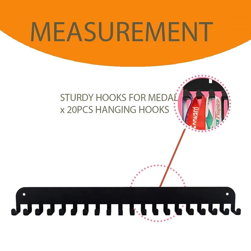 Display Rack Metal Medal Hanger Holder Organizer Wall Mounted Large Qme
