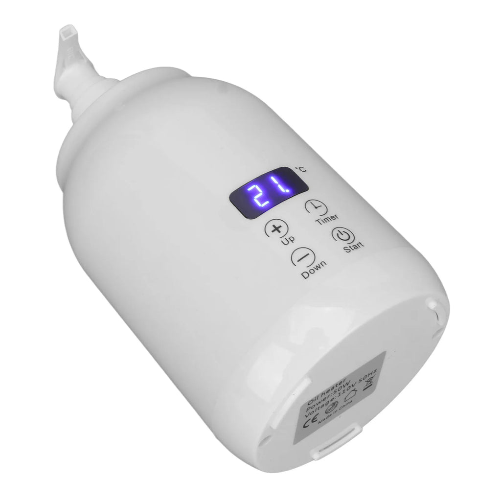Single Bottle Massage Oil Heater Massage Oil Heater LED Display Touch Control Temperature Adjust Essential Oil Bottle Warmer Qme