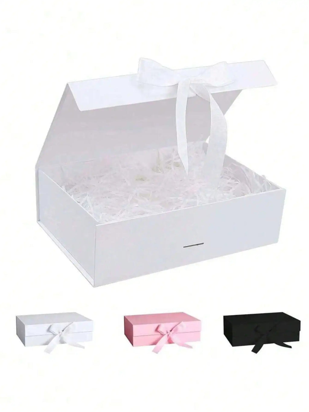 Foldable Magnetic Closure Solid Ribbon Box Wedding Party Suitable Qme