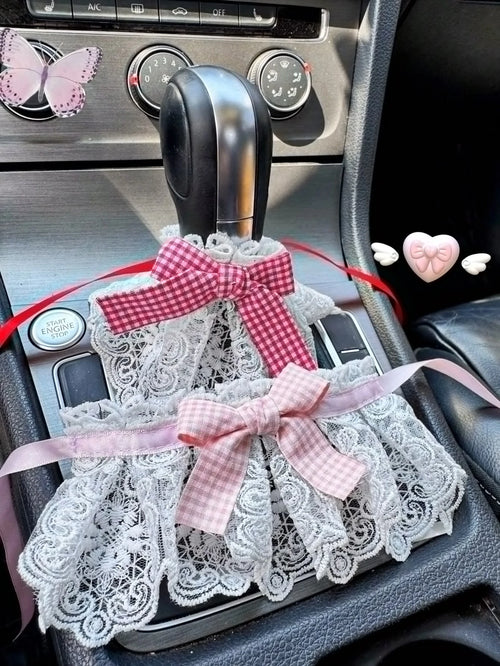 1 Cute Dress Car Shift Knob Cover Suitable Manual Automatic Qme