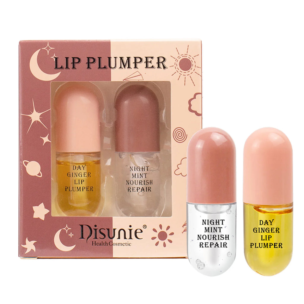 Natural Lip Plumper Daytime Night Use Ginger Mint Extracts Vitamin E Qme 2pcs CN