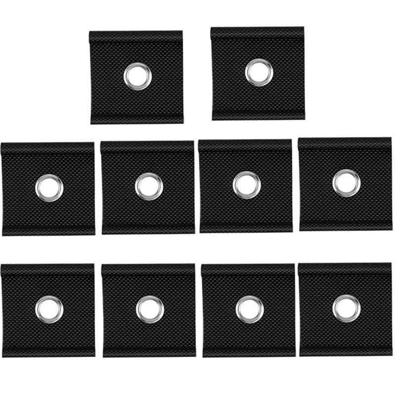 6-12PCS RV Camping Awning Hooks Clips Stainless Steel Sunshade Rail Hook RV Tent Hangers Sunshade Hook Clips Camper accessories Qme Black 10pcs