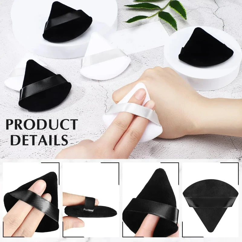 Triangle Velvet Powder Puff Wet Dry Loose Powder Liquid Cosmetic Soft Plush Powder Puff Makeup Foundation Washable Makeup Tool Qme