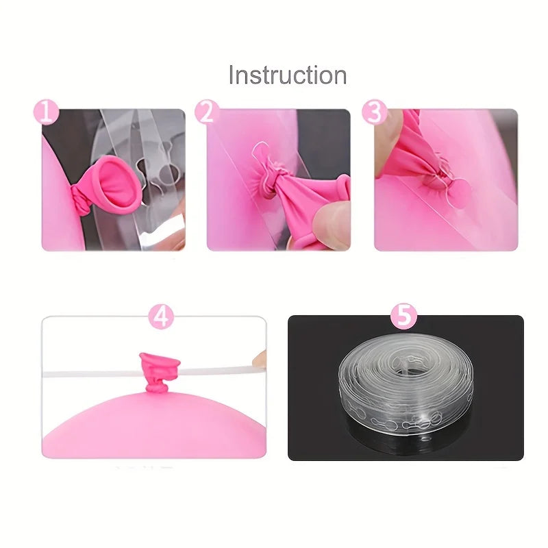 10 roll transparent double hole balloon chain for home parties Qme