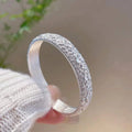 Blooming Flowers Like Brocade Enamel Plum Blossom Open Bangle Bracelet New Chinese Retro Enamel High Grade Solid Bracelet Qme Silver Plated