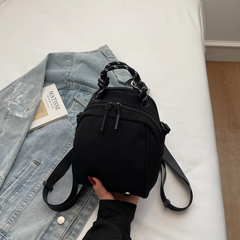 Mini Crossbody Block Shoulder Bag Shell Multi-compartment Contrast Qme black Mini(Max Length<20cm)