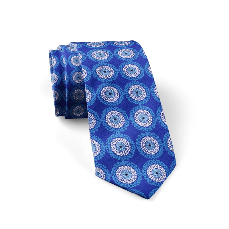 Fashion Eye Print Polyester Wide Tie Novelty Men's Classic Qme style9