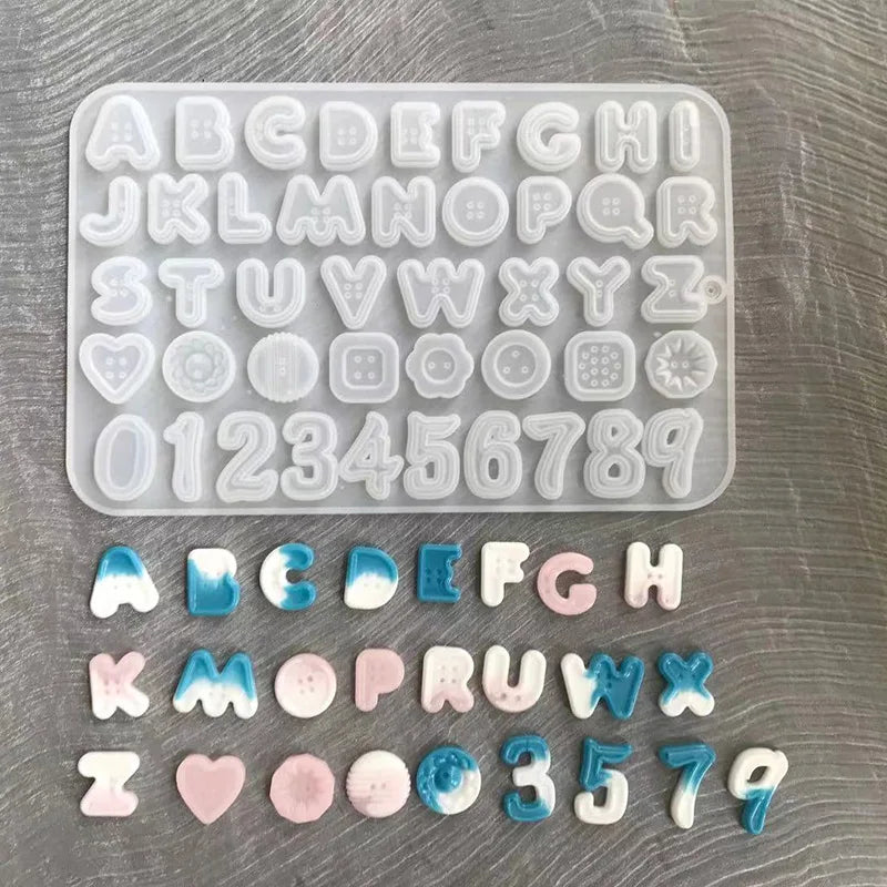 Alphabet Epoxy Resin Silicone Mold Letter Number Mould DIY Keychain Earring Pendant Epoxy Resin Jewelry Crafts Casting Mold Qme