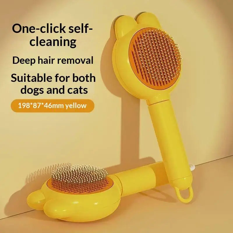 Pet Dog Brush Cat Comb Self Cleaning Pet Hair Remover Brush For Dogs Cats Grooming Tools Pet's Dematting Comb Dogs Accessories Qme A10