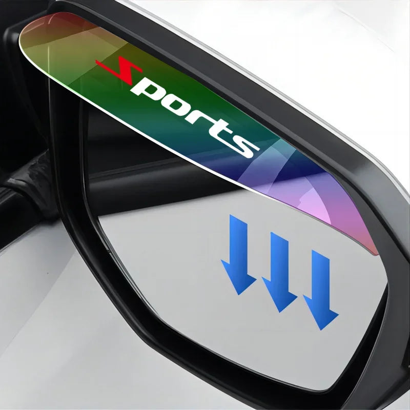 2pcs Flexible PVC Rearview Mirror Rain Curtain And Rainproof Blade, Seven Color Transparent Car Back Rain Eyebrow Cover Qme
