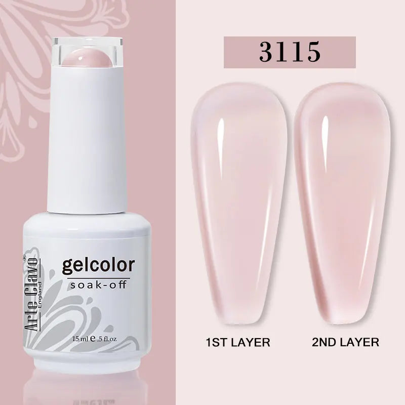 Arte Clavo Jelly Gel Polish Translucent Manicuring UV Nail Semi