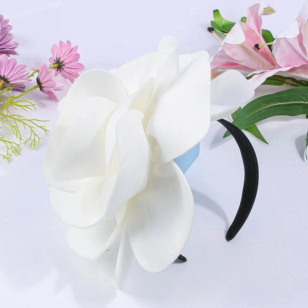 Exquisite Large Rose Flower Headband Sweet Elegant Oversized Qme Style 9