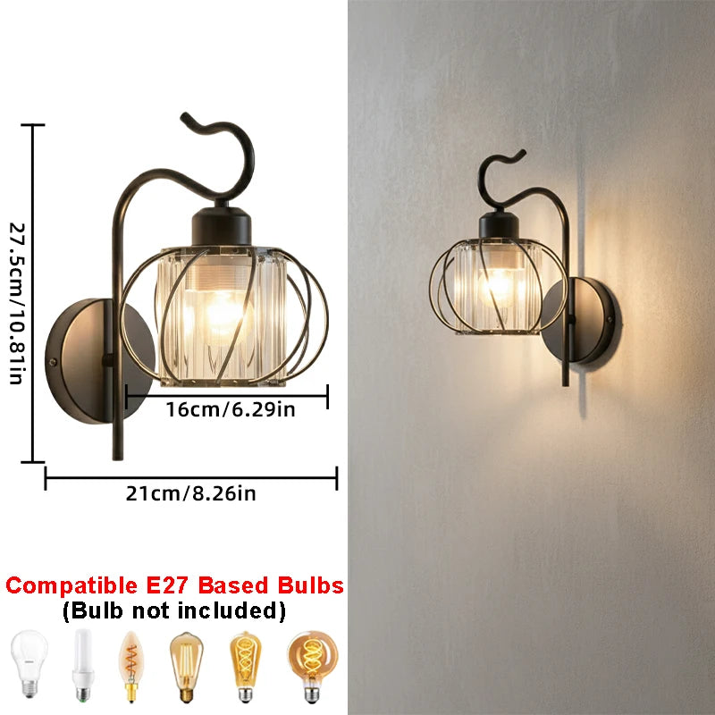 Modern Luxury Gold Wall Lamp Nordic Creative Crystal Sconce Living Room Hallway Bedside Indoor Decoration Metal LED Wall Light Qme B