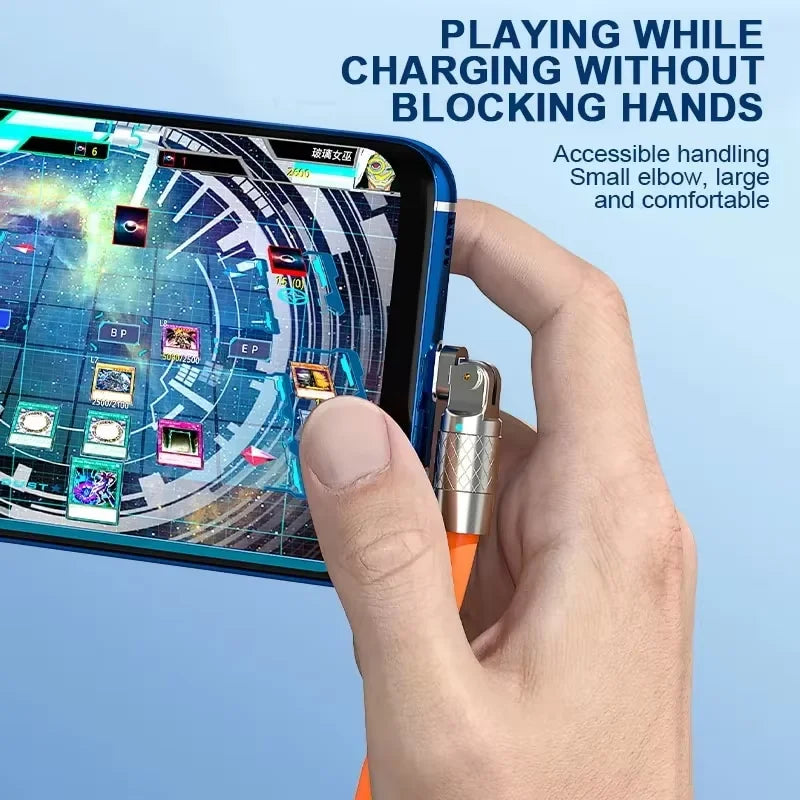 120W 6A Mobile Phone Type C Fast Charging Cable Rotating Head Charging Wire USB Data Cable For Samsung Xiaomi Huawei Data Cord Qme