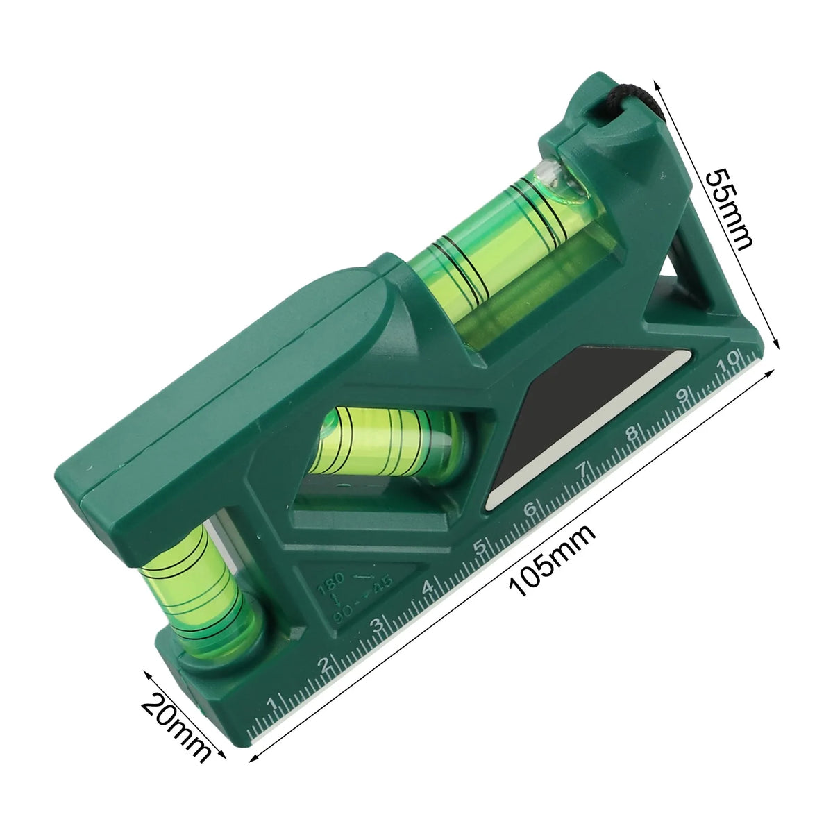 Portable Level Ruler Bubble Precision Magnetic Lever Angle Gauge Qme 105mm green