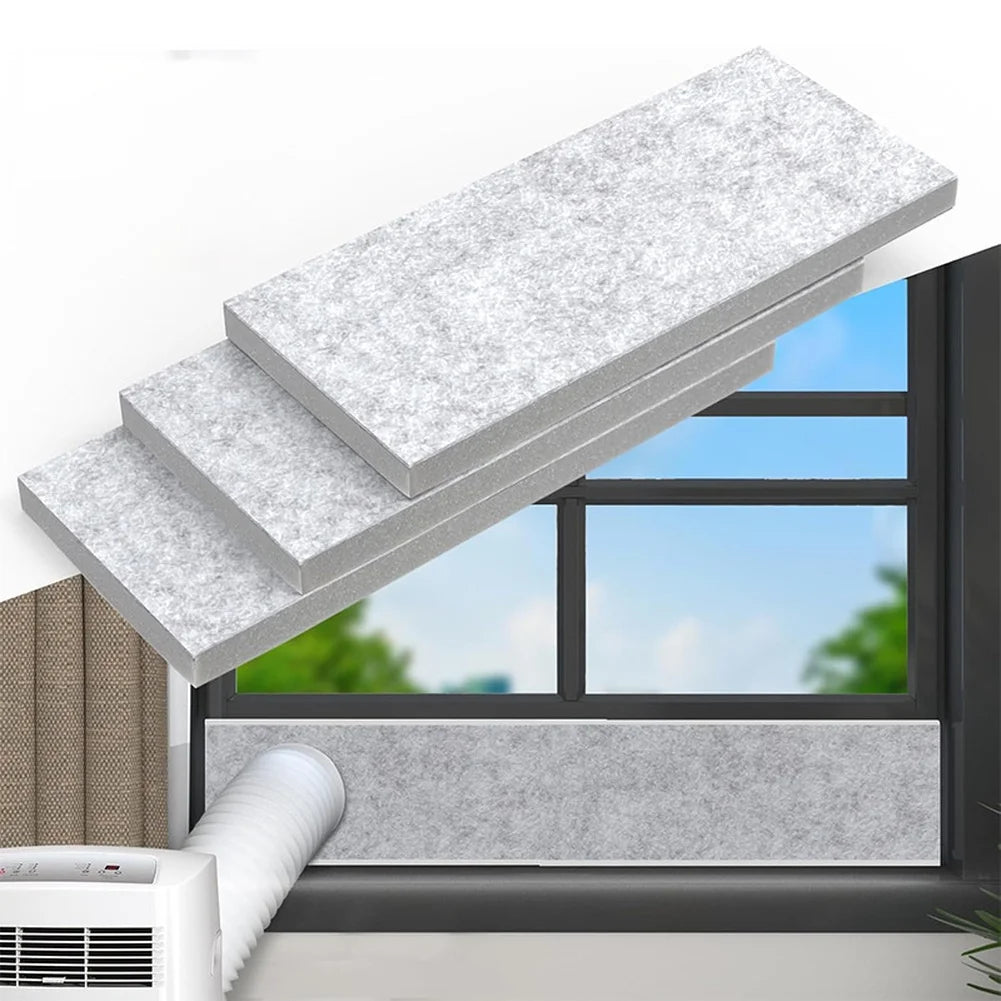 Adjustable Gray Foam Insulation Panels Window Seal Kit For Portable Air Conditioner Vent Gap Filler Home Cooling Accessories Qme