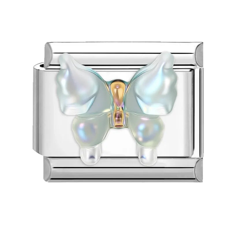 Fashion Colorful Y2K Heart Blue Purple Butterfly Italian Link Fit