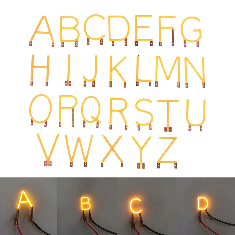 DIY COB LED Edison Lighting DC3V Letter Filament Party Decorations Qme