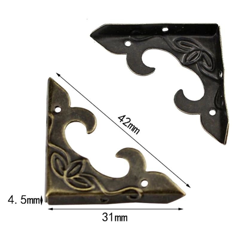 Antique Corner Bracket Scrapbook Albums Jewelry Wooden Box Decorative Qme 10pcs