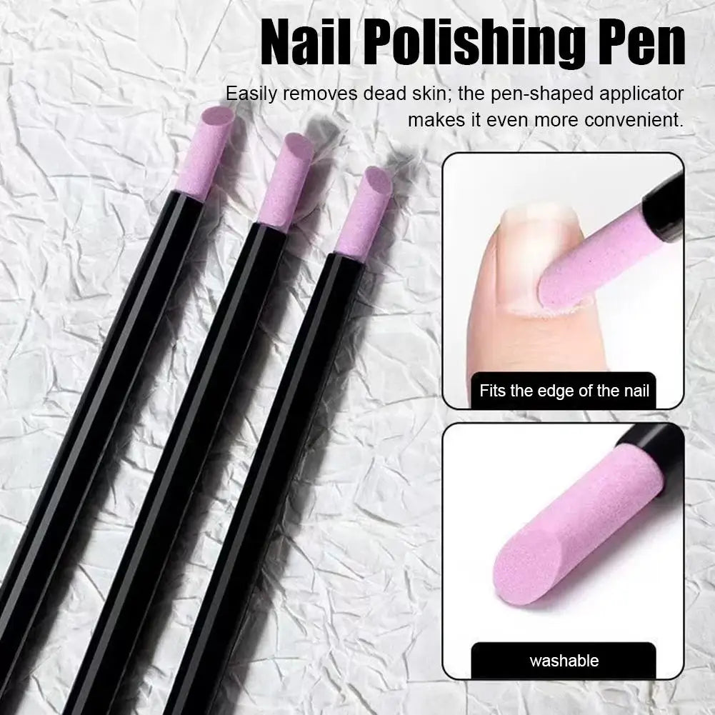 Nails Art Quartz Grinding Pen for Remover Cuticle Dead Skin UV Gel Polish Nail File DIY Manicure Pedicure Care Tools Qme