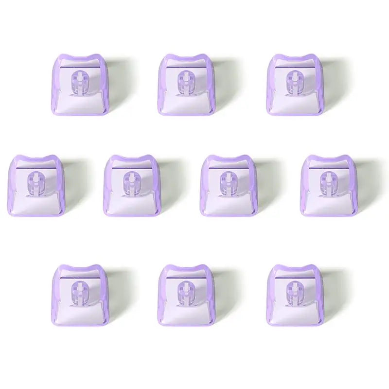 10 Cute Cat Transparent PBT Keycaps 1U Blank MAO Profile Mechanical Qme 10pcs purple