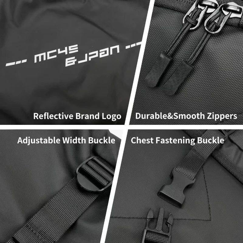 Motorcycle Backpack Waterproof Oxford Fabric Reflective Strips Night Qme