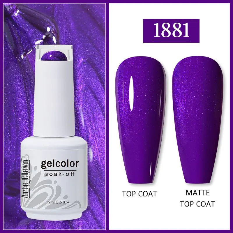 Arte Clavo 99Colors Gel Nail Polish Purple Glitter Sequins Manicure