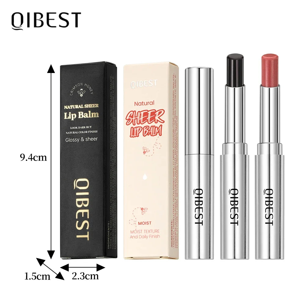 QIBEST Black Honey Lipstick Moisturizing Lip Balm Plumper Natural Makeup Smooth Enhancing Color Lip Plumping Gloss Tint Cosmetic Qme