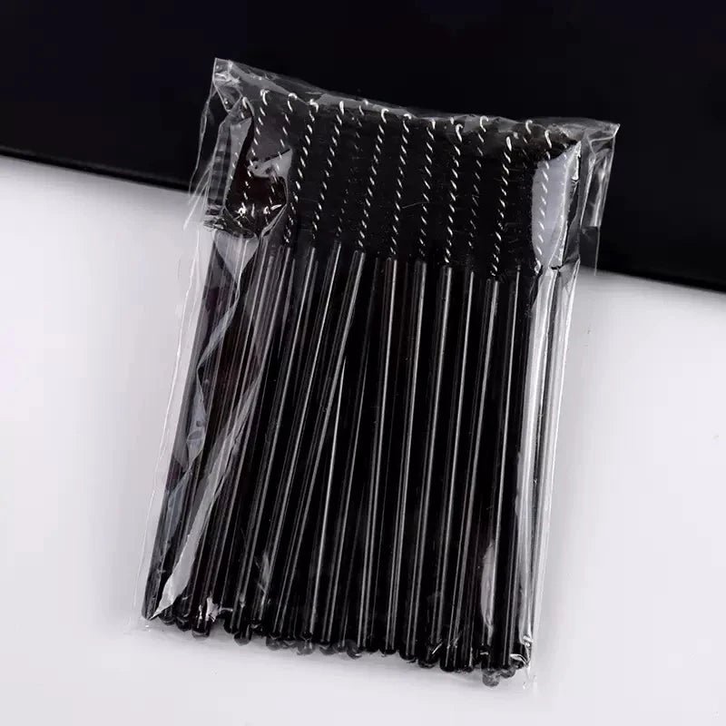50-piece Crystal Eyelash Brushes Extension Mascara Professional Qme black