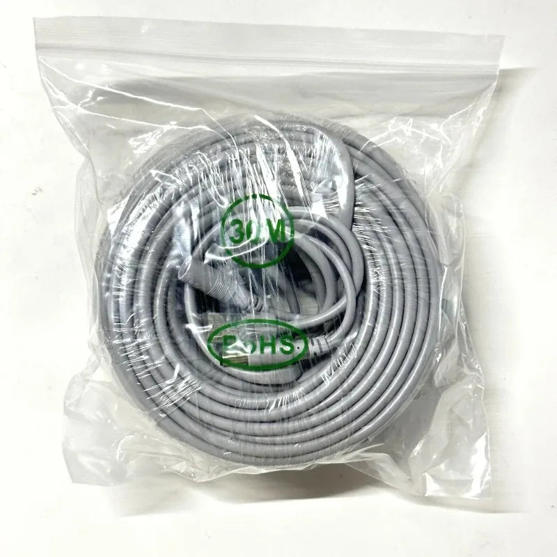 RJ45 + DC 12V Power Lan Cable 5M 2 in 1 Network Extension Cable for IP Security Camera System Qme