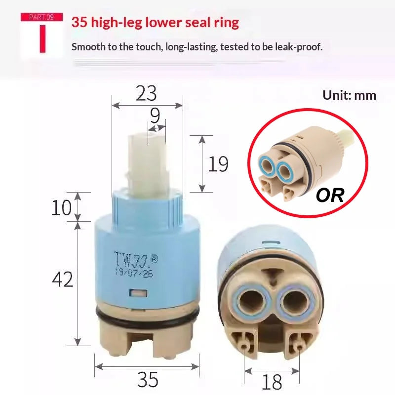 1Pc Plastic Ceramic Cartridges Ceramic Disc Cartridges Mixer Faucet Thermostatic Cartridges Faucet Disc Valve For Mixer 35/40mm. Qme I 35mm