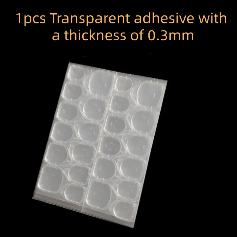 Stick Nail Jelly Double sided Adhesive Transparent Traceless Nail Glue Invisible Wear Nail Sheet Adhesive DIY Tools Qme 1pcs transparency