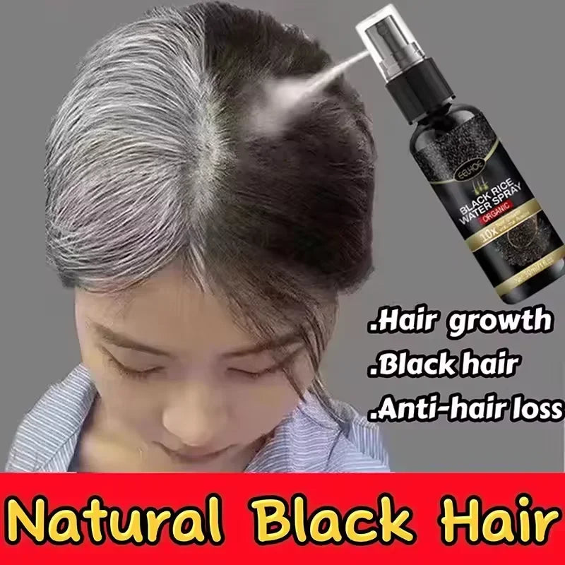 Gray White Hair Treatment Serum Cover White Hair To Black Natural Color Repair Spray Anti Loss Hair Restore Healthy Care Qme