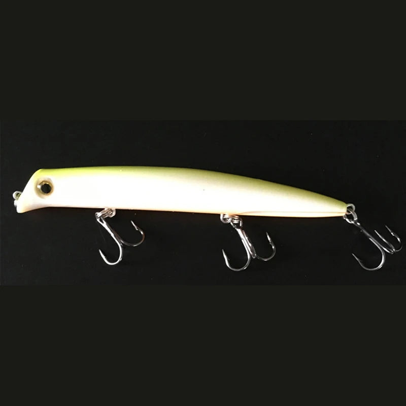 Sasuke Minnow Fishing Lures Floating Lipless Wobblers Artificial Hard Qme yellow 12CM