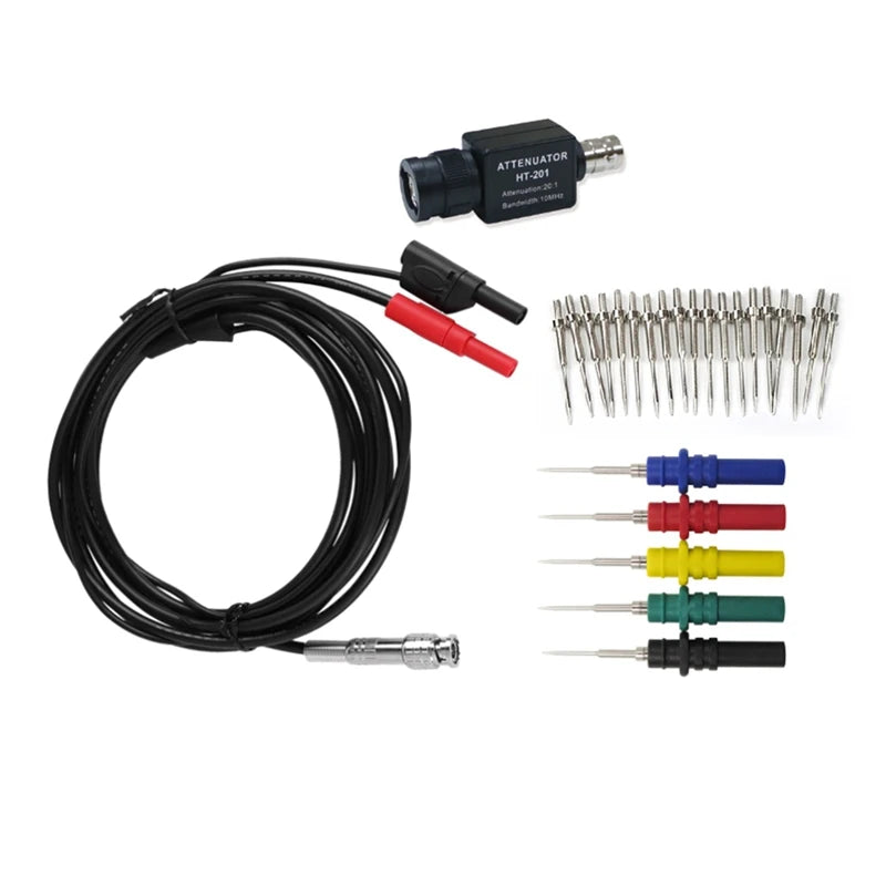 Oscilloscope Accessories Set HT30A Auto Test Leads HT307 Acupuncture Probe Set HT201 20:1 Attenuatorand Qme As Shown