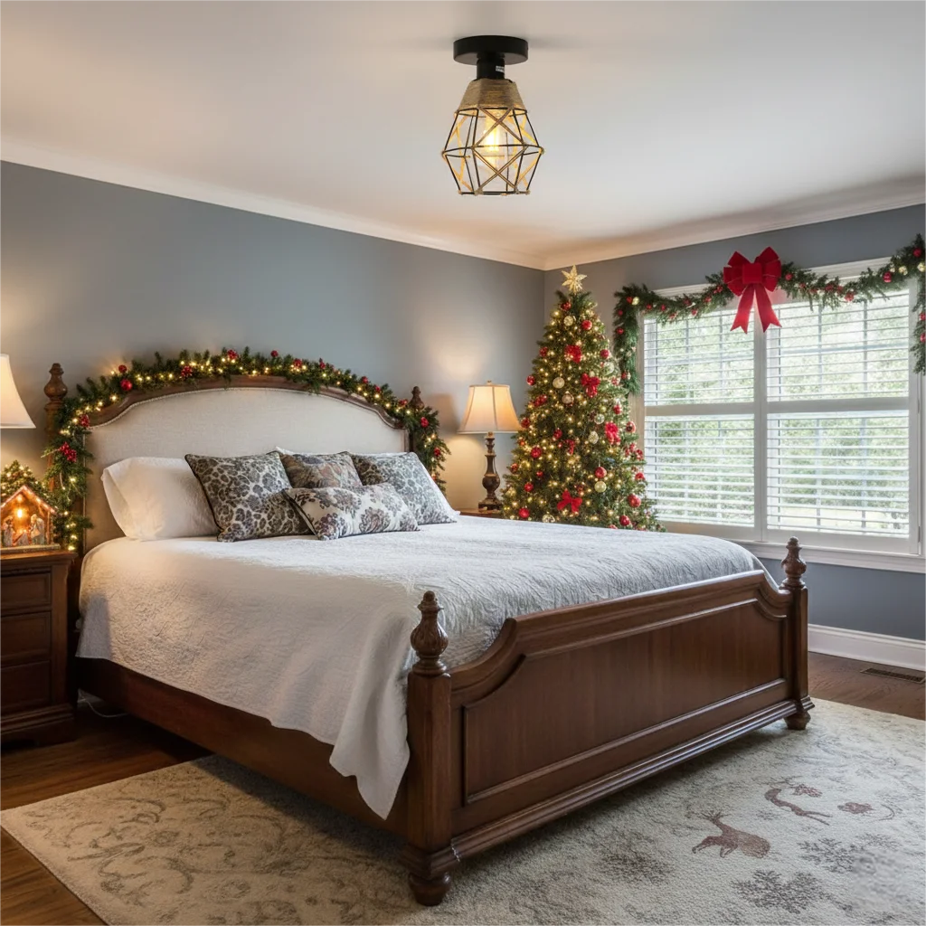 Ceiling Light E27 Iron Lamp Body Indoor Lighting Lights For Aisle Bedroom Vintage Ceiling Metal Cage Fixture Lights 110-240V Qme
