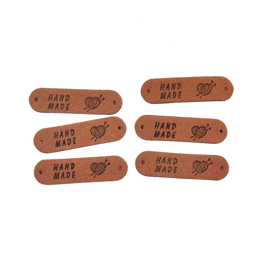20Pcs 4.5x1.2cm 15Colors Mixed Leather Embossed Labels Sewing Accessories 2holes Garment Tag Handmade DIY Clothes Material c4017 Qme 11-20Pcs