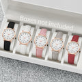 2026 Minimalist digital student night light watch, small fresh frosted leather casual watch, women's quartz watch Qme 5PCS Without Box