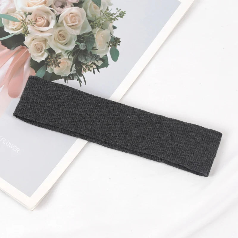 Unisex Headband Sports Elastic Running Hair Bands Yoga Hairband Women Qme Dark Grey