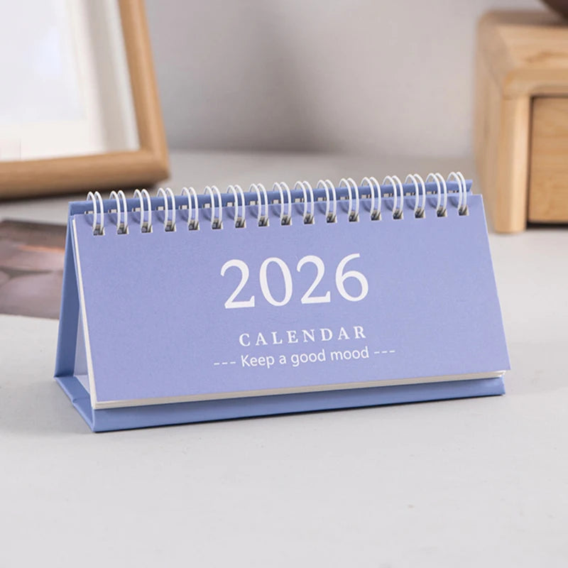 2026 Mini Desk Calendar Desktop Notepad Ornament Cute Simple Calendar,Christmas New Year Gift, Daily Planner Table Calendar Qme Purple Long Style