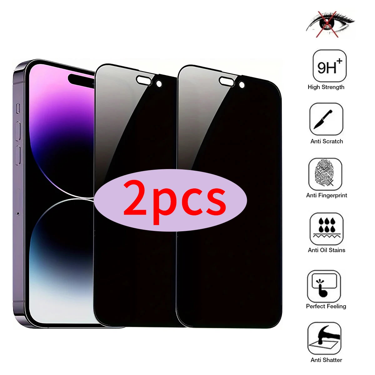 Privacy Hydrogel Screen Protective Film Full Coverage Scratch Qme iPhone 13 2 Pieces