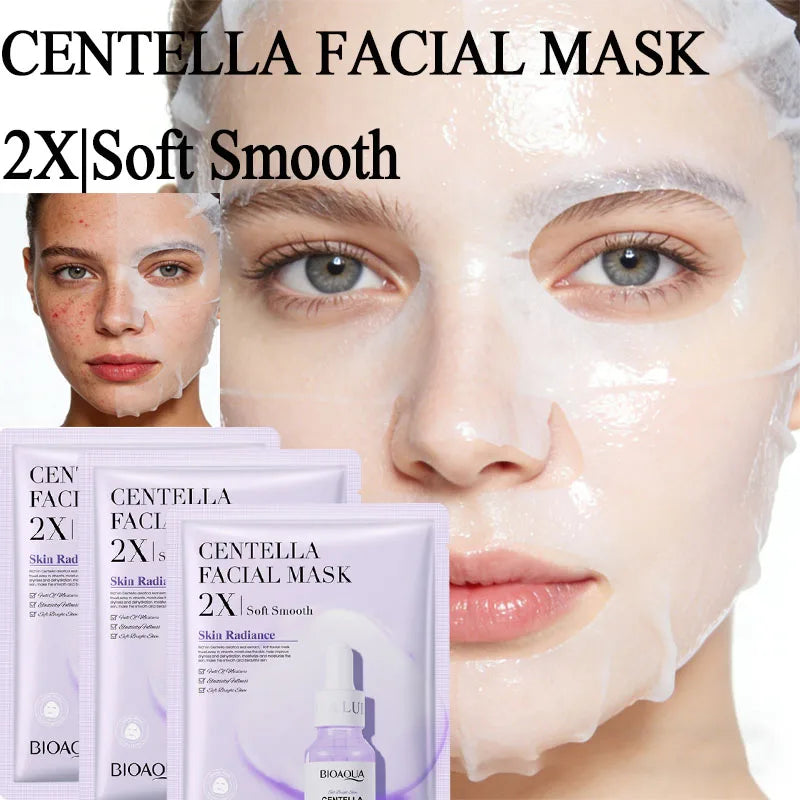 BIOAQUA Centella Collagen Face Mask Moisturizing Refreshing Sheet Masks Hyaluronic Acid Facial Mask Skin Care Products Qme